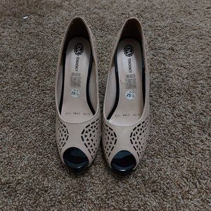 C&A Nude Peep Tow/Cut-Out Heels
